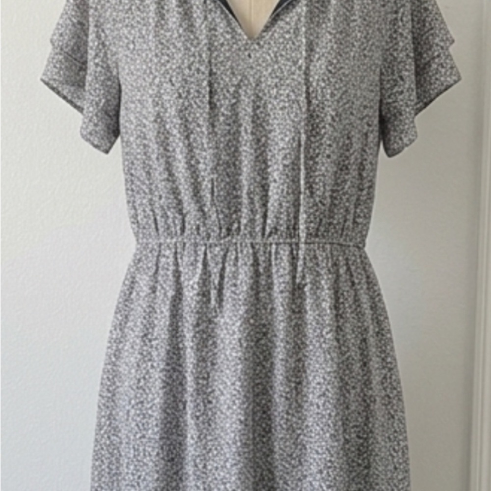 LC Lauren Conrad Blue Floral Midi Dress